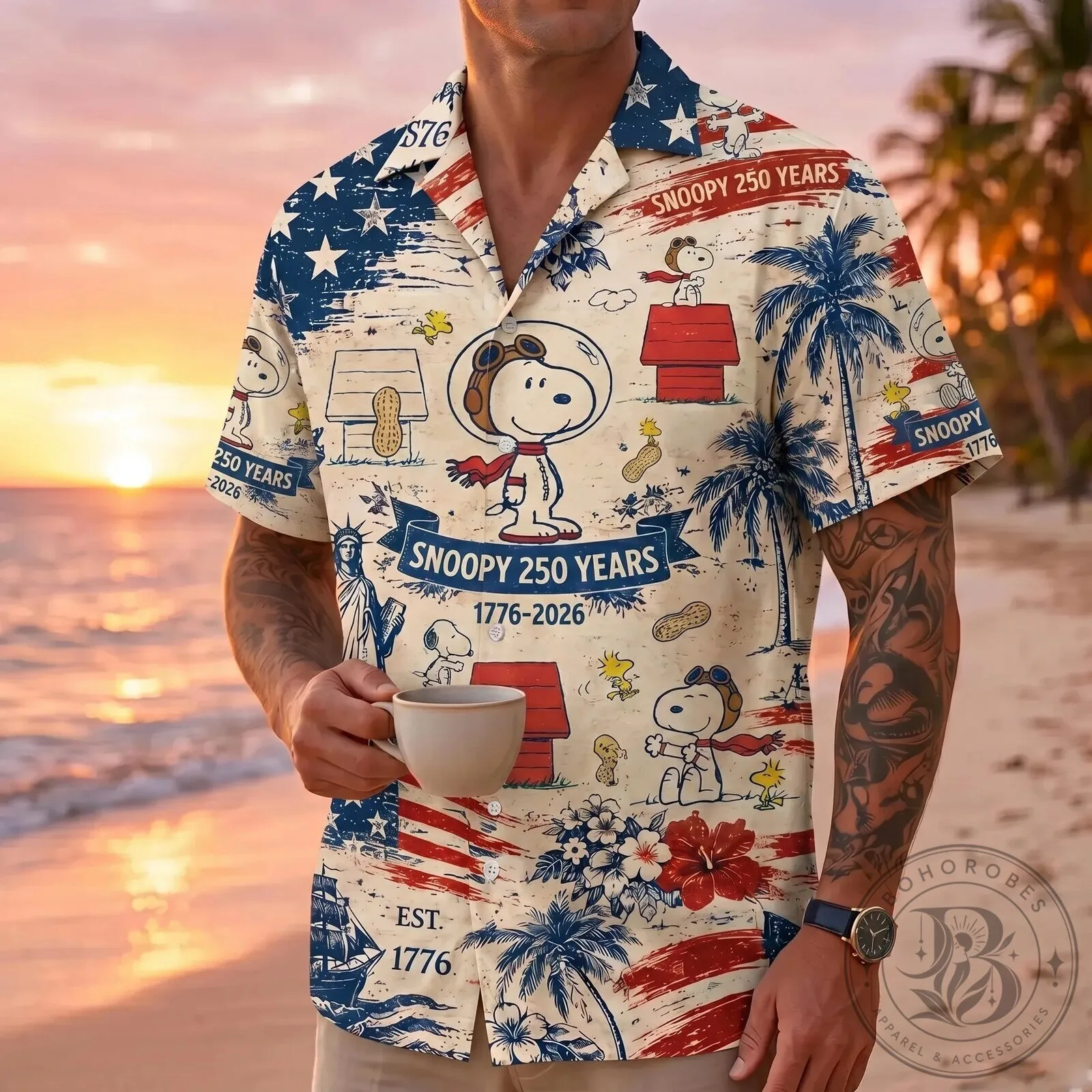 Snoopy 250 Years of America Independence Day Hawaiian Shirt