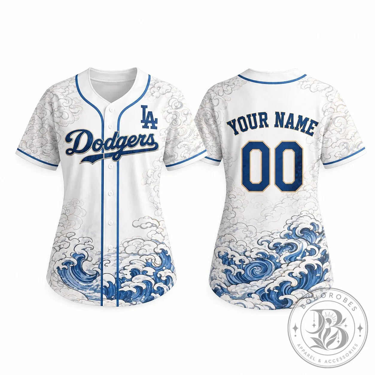 Los Angeles Dodgers Japanese Wave Heritage Custom Baseball Jersey 8 Los Angeles Dodgers Japanese Wave Heritage Custom Baseball Jersey