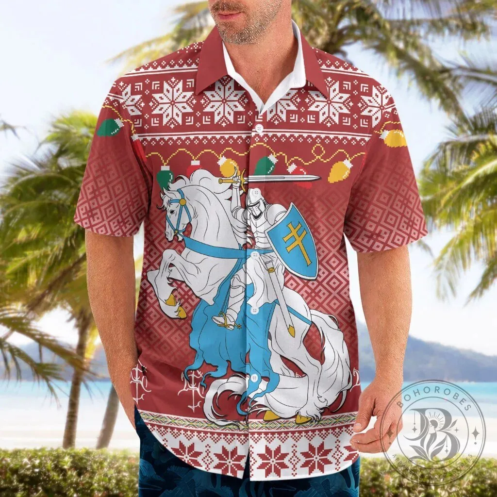 Linksmu Kaledu Lietuvos Christmas Vytis Knight Holiday Hawaiian Shirt 12 Linksmu Kaledu Lietuvos Christmas Vytis Knight Holiday Hawaiian Shirt