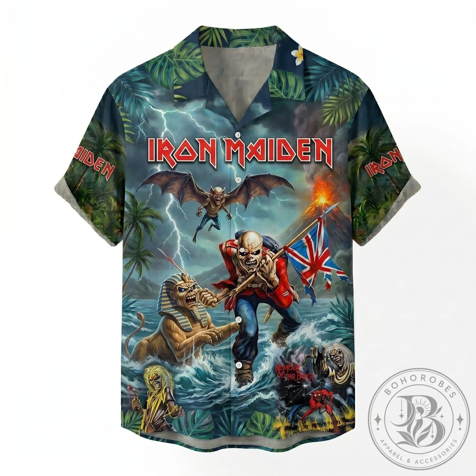Iron Maiden The Trooper Eddie Tropical Hawaiian Shirt