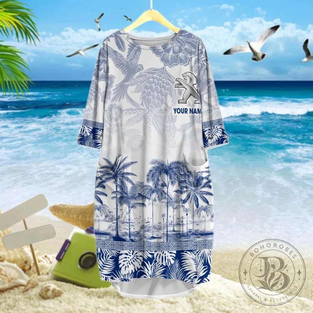 Peugeot Car Logo Tropical Palm Trees Custom Name Hawaiian Shirt 20 Peugeot Car Logo Tropical Palm Trees Custom Name Hawaiian Shirt